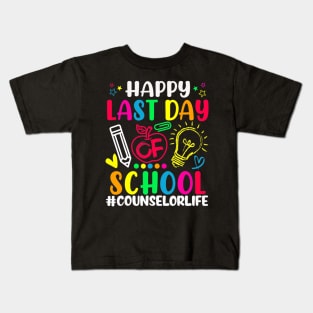 Happy Last Day Of School Counselor Life Teacher Lover Kids T-Shirt